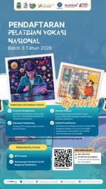 PENGUMUMAN PENDAFTARAN PELATIHAN VOKASI NASIONAL (PVN) BATCH 3 TAHUN 2026